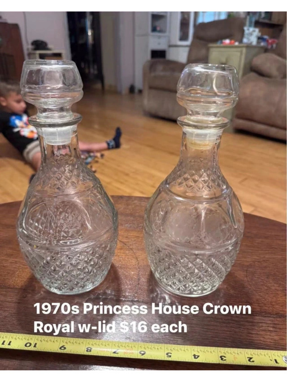 1970 princess house Crown Royal decanter with lid